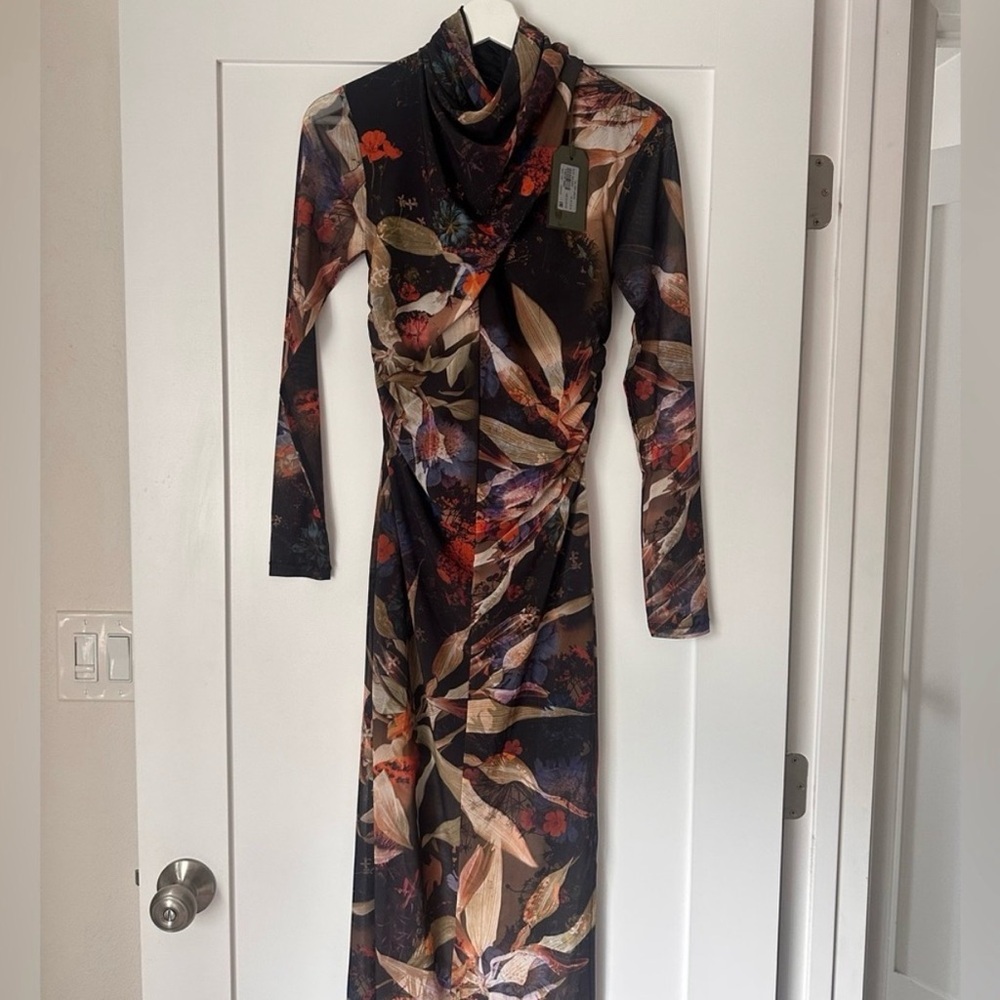 ALL SAINTS NWT Tia Tippi Floral Print Mesh Midi Dress new w tags  Allsaints - Picture 4 of 8